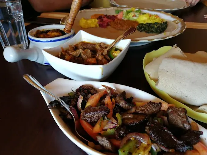 Traditional Ethiopian platter at Gohe Ethiopian Restaurant West End Winnipeg