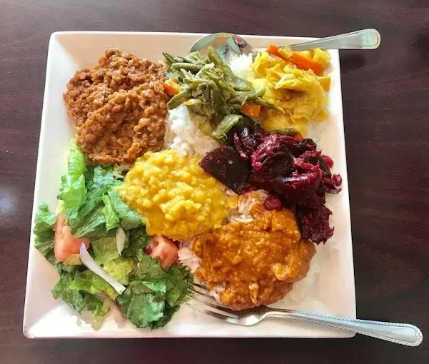 Traditional Ethiopian coffee and dessert at Gohe Ethiopian Restaurant Winnipeg